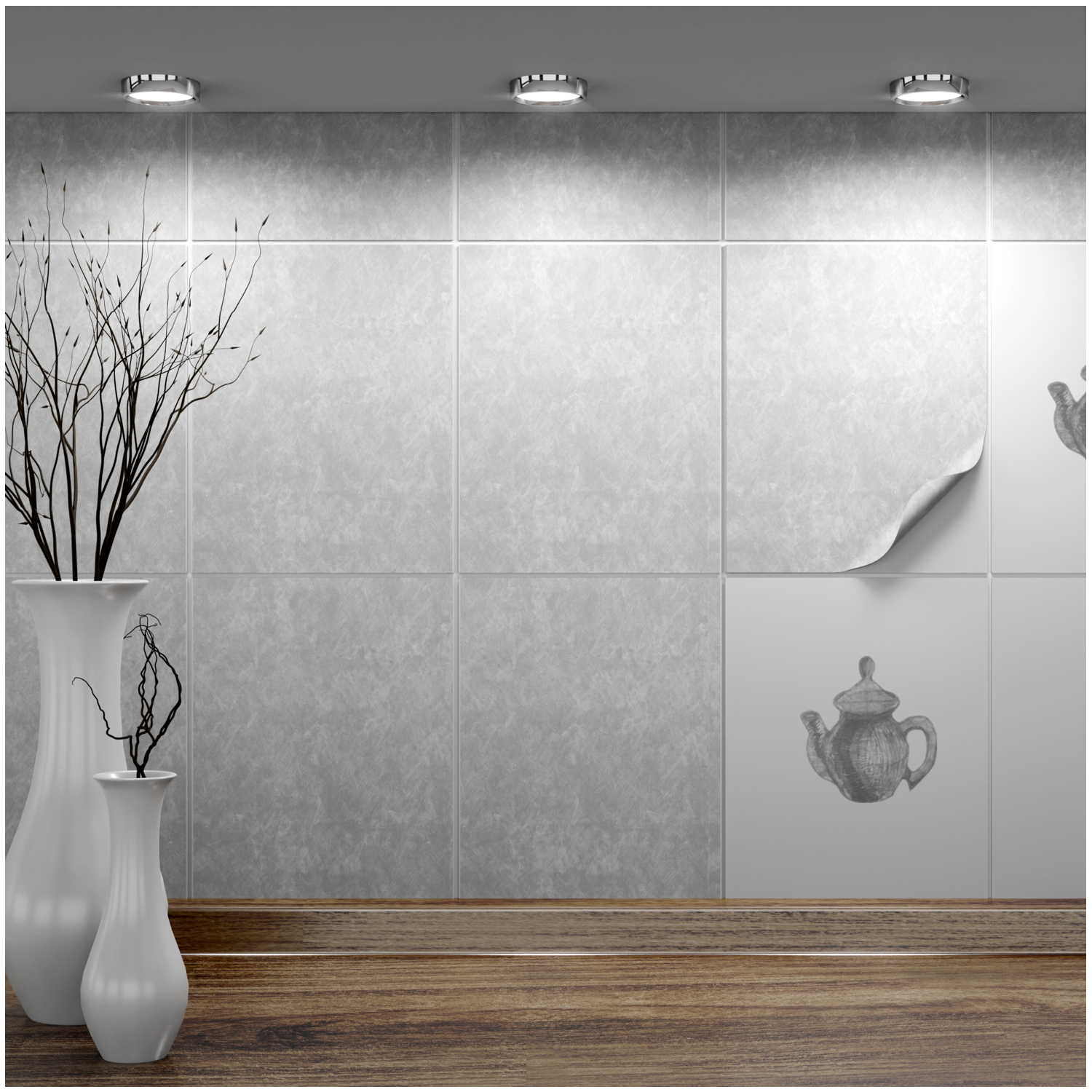 Fliesenaufkleber 20x25 cm für Küche, Bad - Fliesenfolie Shades of Grey - FoLIESEN