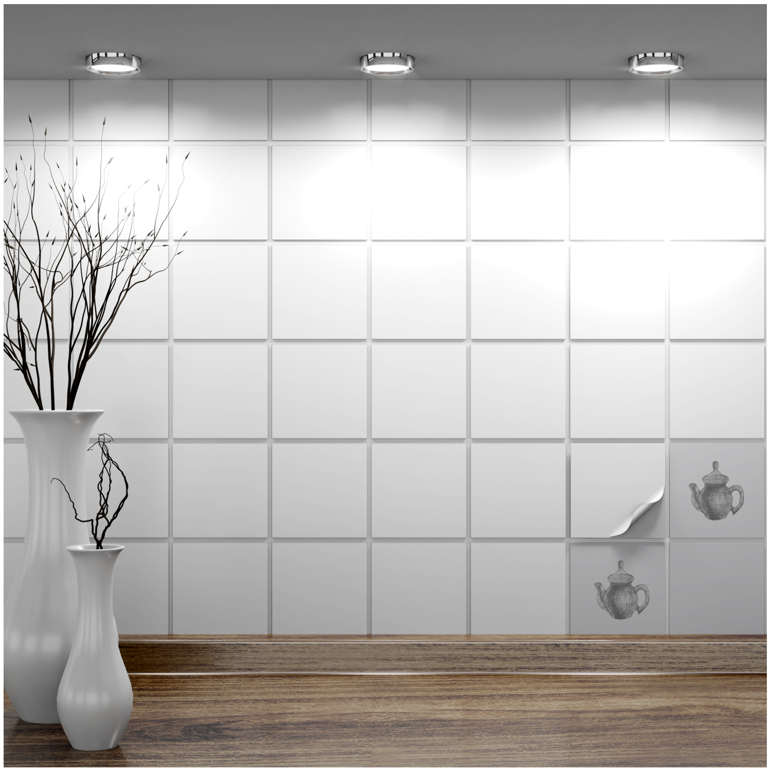 Fliesenaufkleber Weiss 10x10 cm für Küche, Bad - Fliesenfolie Weiß matt - FoLIESEN