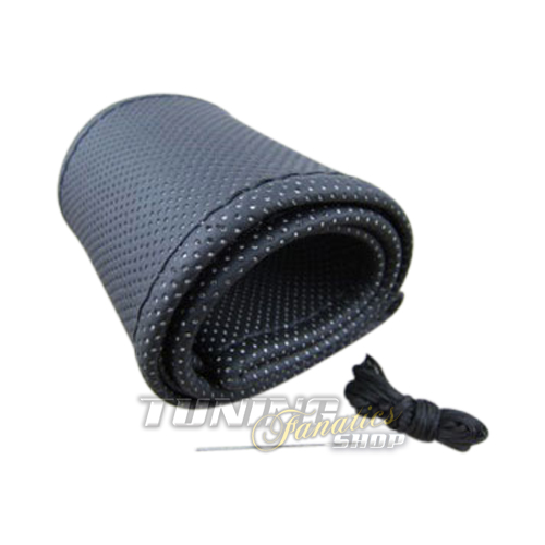 Premium Kunstleder Lenkrad Bezug Schoner 37-39cm SCHWARZ für viele Fahrzeuge