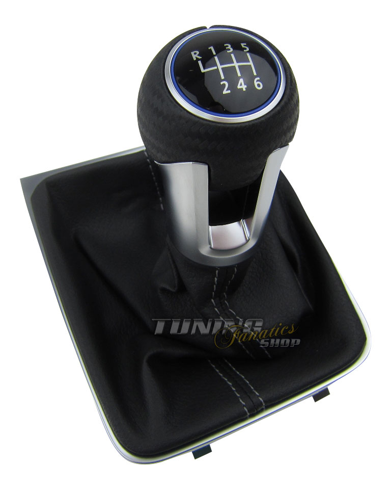 Original Edition Schaltknauf Knauf Alu Blau Leder 6-Gang VW Golf 7 / Sportsvan