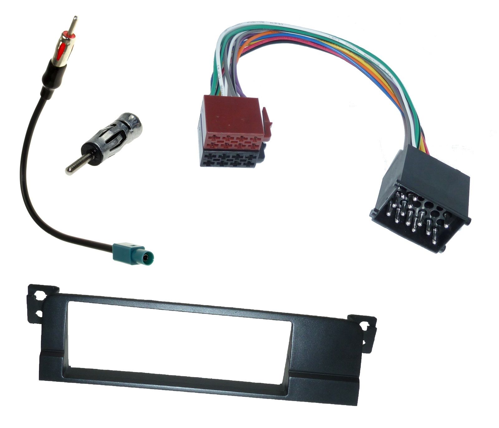 Radio Einbau Blende Rahmen DIN ISO Fakra Antennen Adapter Kabel Stecker für BMW