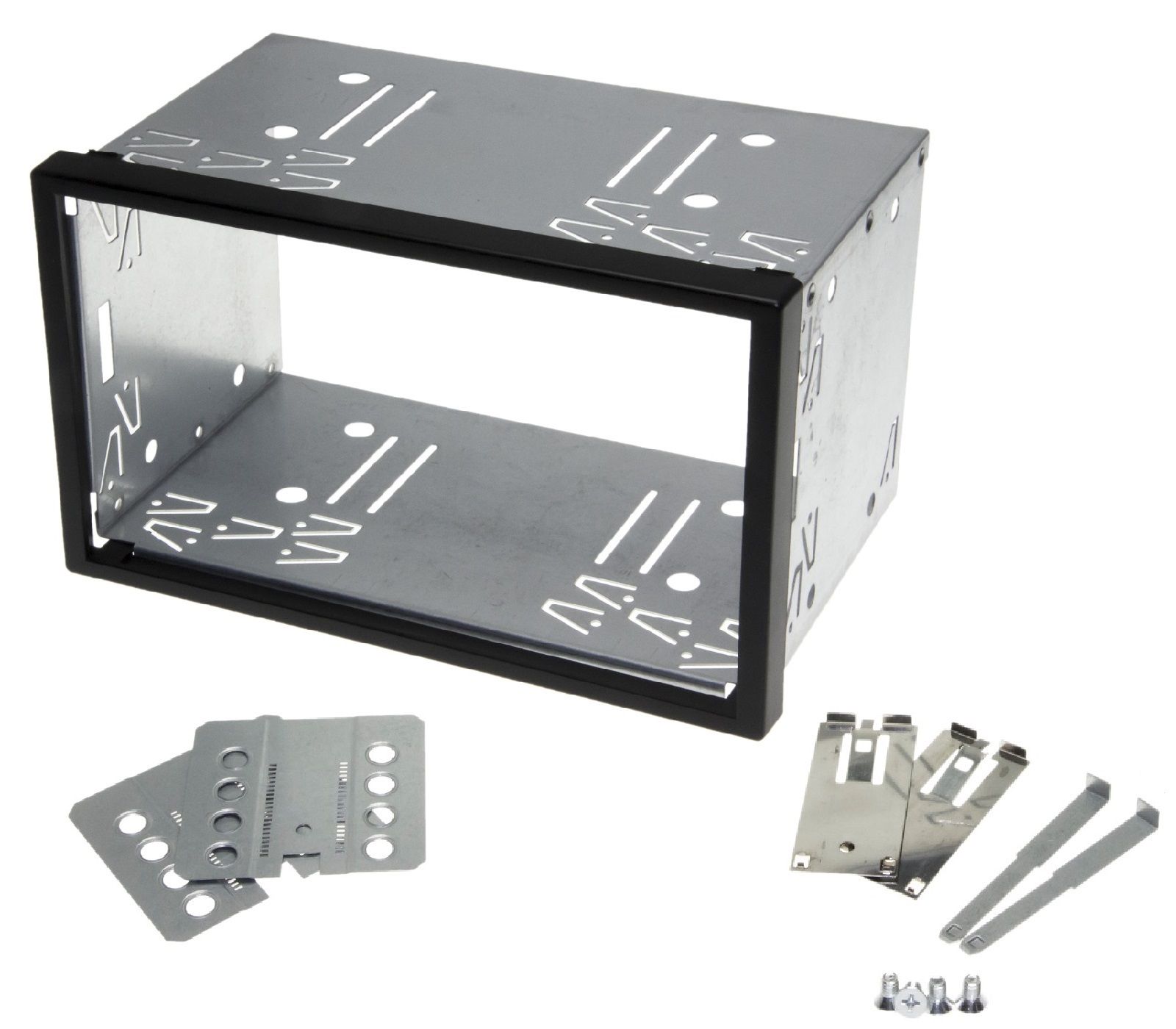 Doppel DIN ISO 100mm Auto Radio Blende Halterung Schacht universal Metall #1175