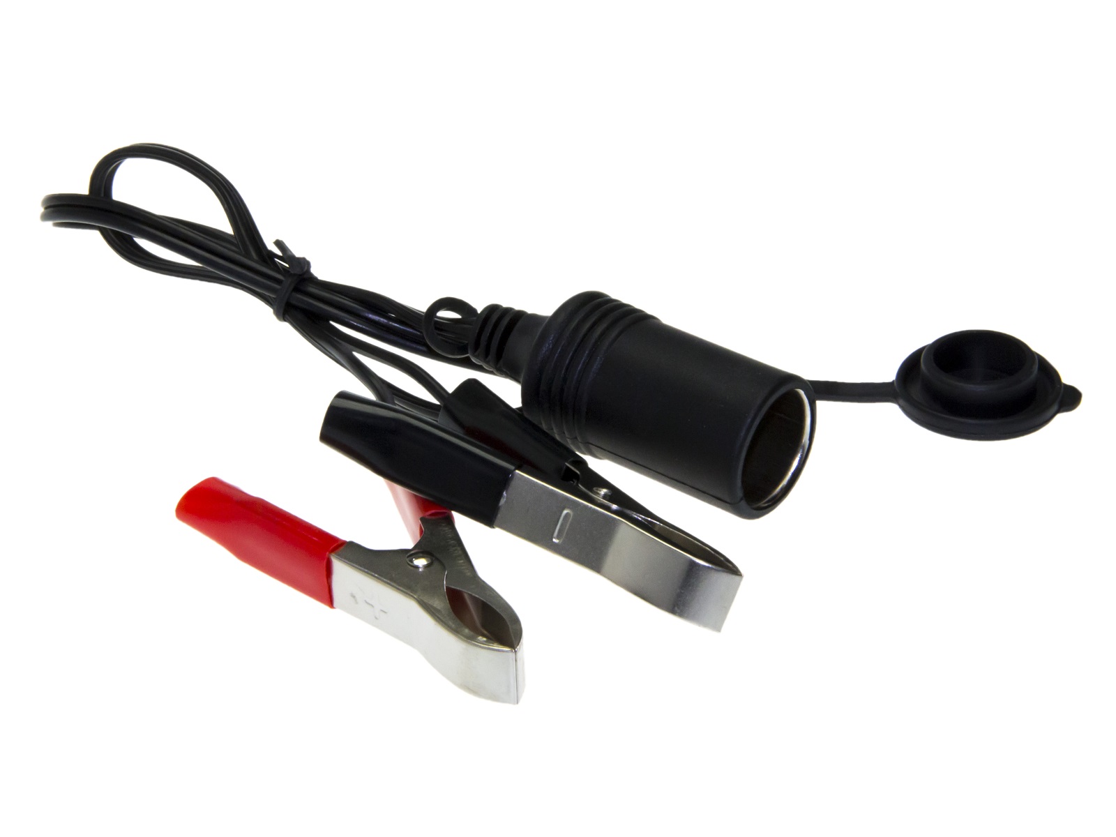 KFZ Boot Einbau Steckdose 12V Kabel Zigarettenanzünder inkl. Klemmen Batterie