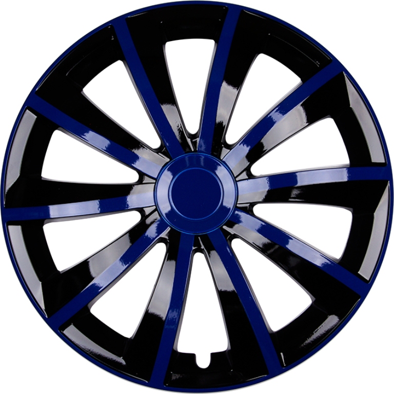 4x PREMIUM DESIGN Radkappen Radzierblenden Blenden Gral 15 ZOLL #51 Blau Schwarz
