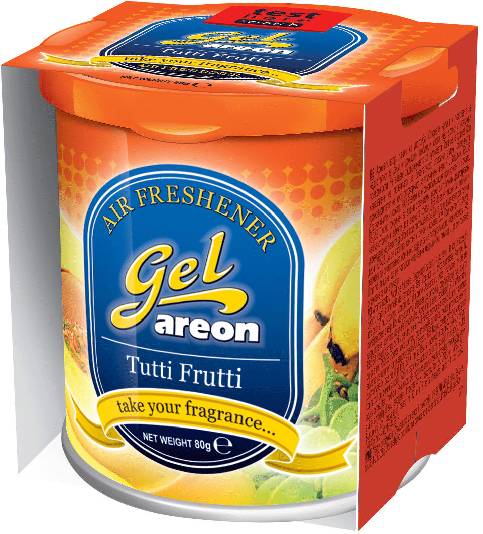 2x Original Areon Gel CAN Duftdose Duftbaum Lufterfrischer DECKEL Tutti Frutti
