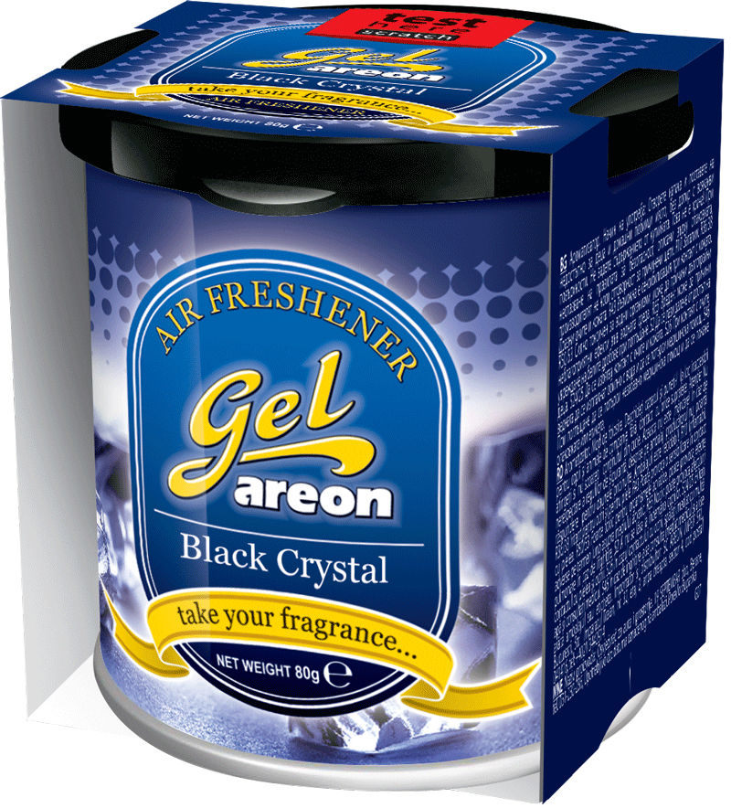 2x Original Areon Gel CAN Duftdose Duftbaum Lufterfrischer DECKEL Black Crystal