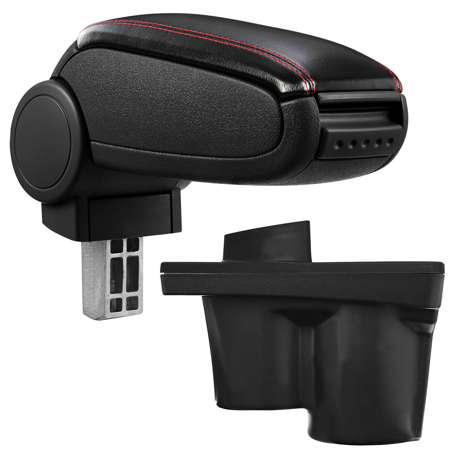 Armlehne Mittelarmlehne MAL Set Leder Bezug Schwarz / Rot für Opel Adam