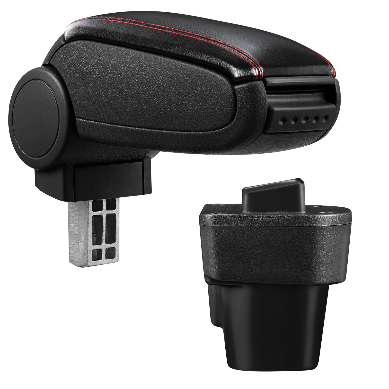 Armlehne Mittelarmlehne Leder Bezug Schwarz / Rot für Peugeot Bipper ab 2008-