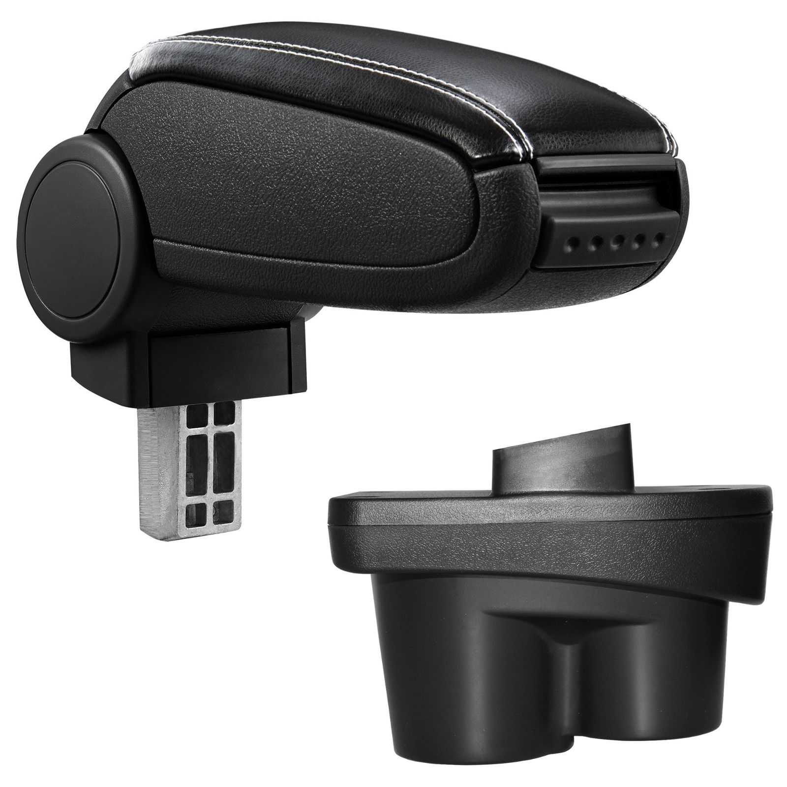 Armlehne Mittelarmlehne Leder Bezug Schwarz / Weiß für Opel Corsa E 2014-