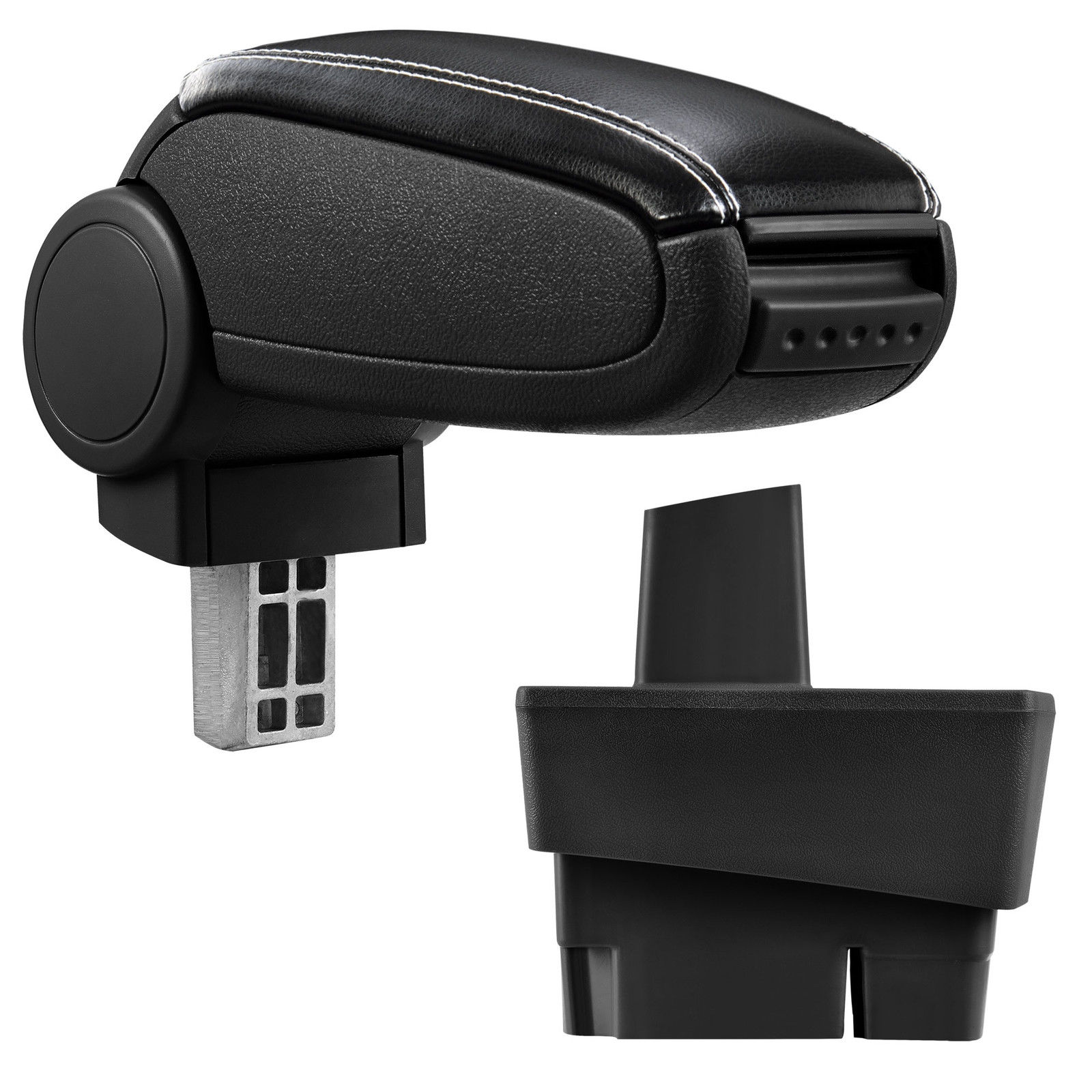 Armlehne Mittelarmlehne Leder Bezug Schwarz / Weiß für Ford Focus 1 1998-2001