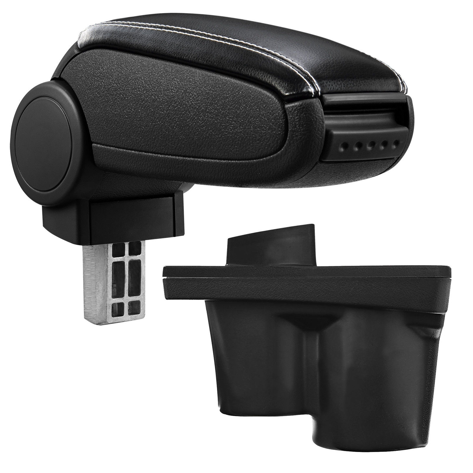 Armlehne Mittelarmlehne Leder Bezug Schwarz / Weiß für Opel Adam