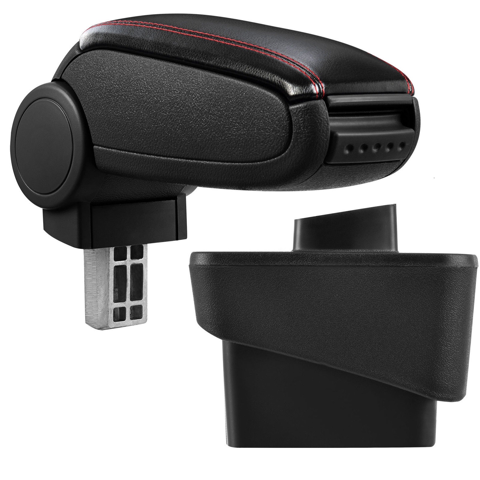 Armlehne Mittelarmlehne Leder Bezug Schwarz / Rot für Audi A1 8X + Sportback