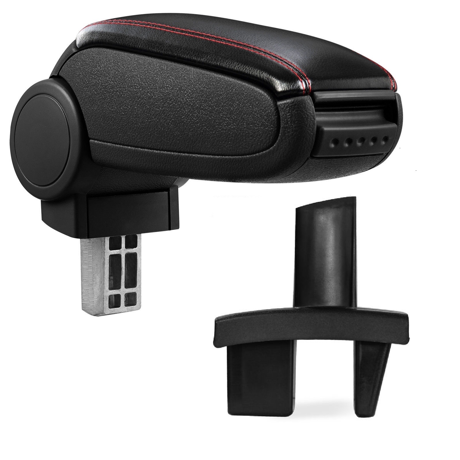 Armlehne Mittelarmlehne MAL Leder Bezug Schwarz / Rot für Peugeot 307 2004-