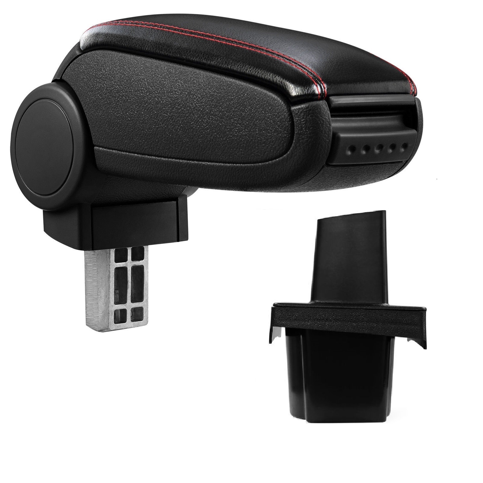 Armlehne Mittelarmlehne Leder Bezug Schwarz / Rot für Skoda Octavia II 2 1Z