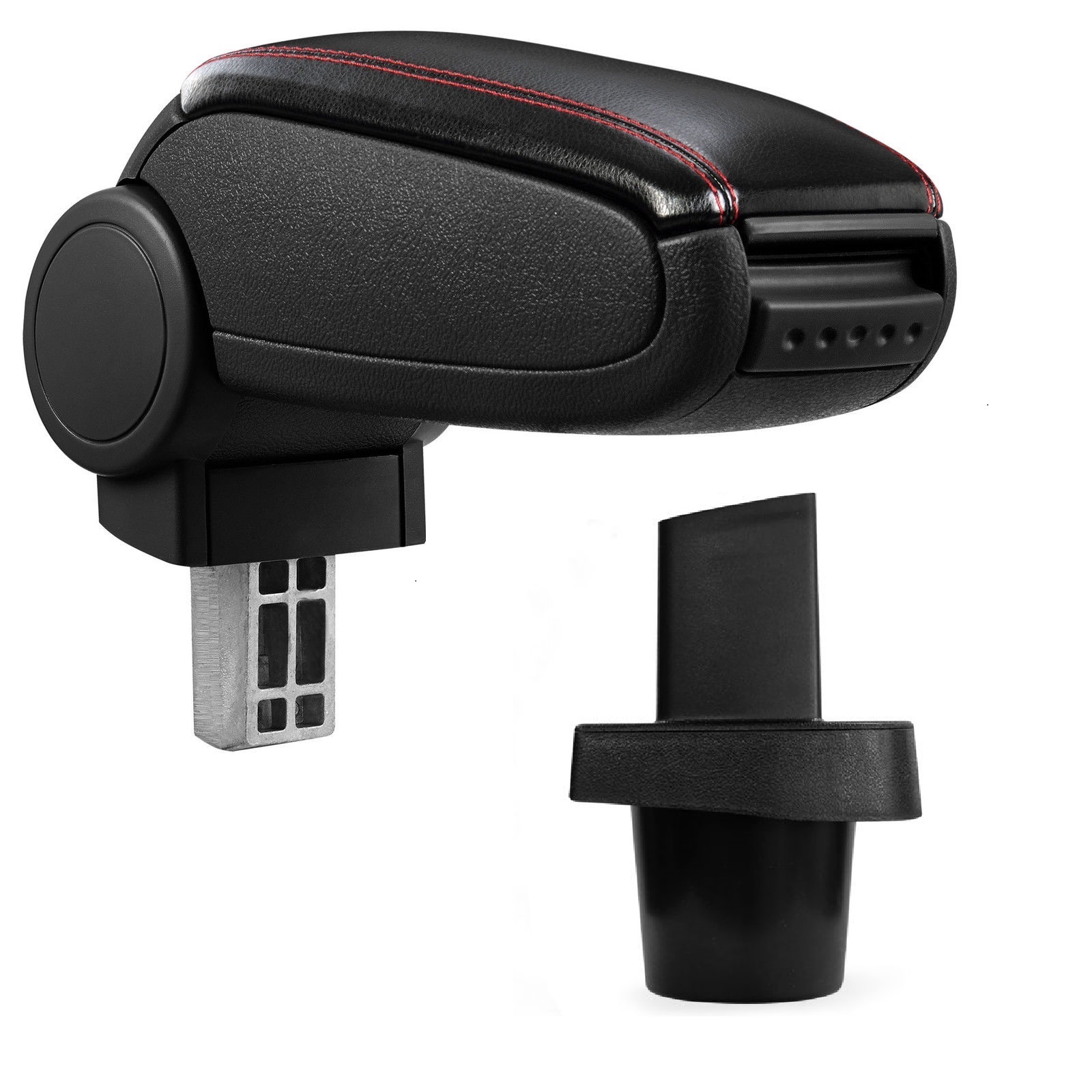 Armlehne Mittelarmlehne Leder Bezug Schwarz Rot für Toyota Yaris XP9 2006-2010