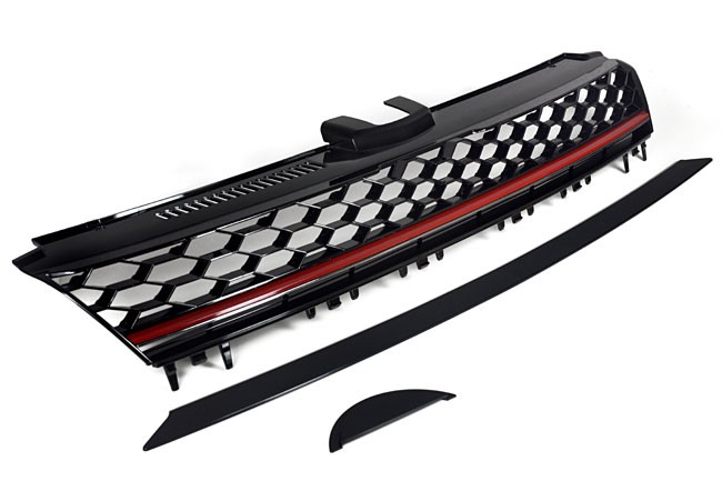 Kühlergrill Sportgrill Waben Gitter Grill Frontgrill GTI Style für VW Golf 7 VII