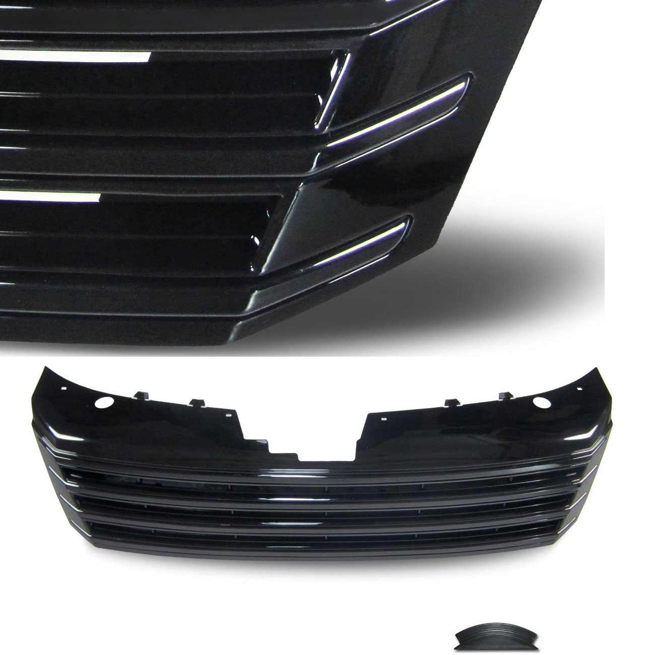 Kühlergrill Sportgrill Gitter Front Grill Klavierlack Schwarz für VW Passat B7