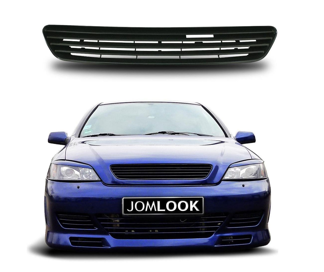 Kühlergrill Sportgrill Gitter Front Grill ohne Emblem Schwarz für Opel Astra G