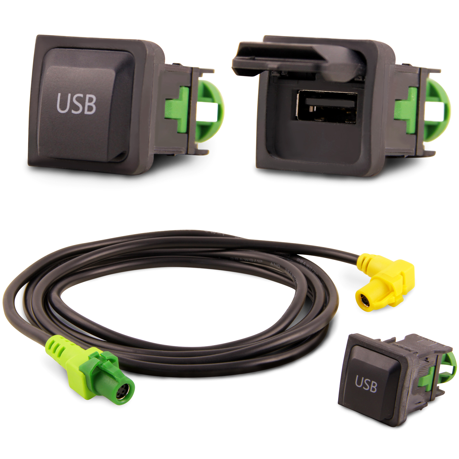 USB Einbau Block Schalter Adapter für VW RCD RNS Radio´s RNS RCD 300 310 315 510