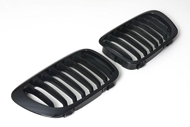PREMIUM Kühlergrill Sport Grill Gitter Schwarz Glanz für BMW E46 2-T