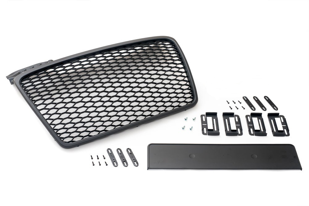 Kühlergrill Sportgrill Waben Gitter Grill Schwarz Matt Fix für Audi A4 8E B7