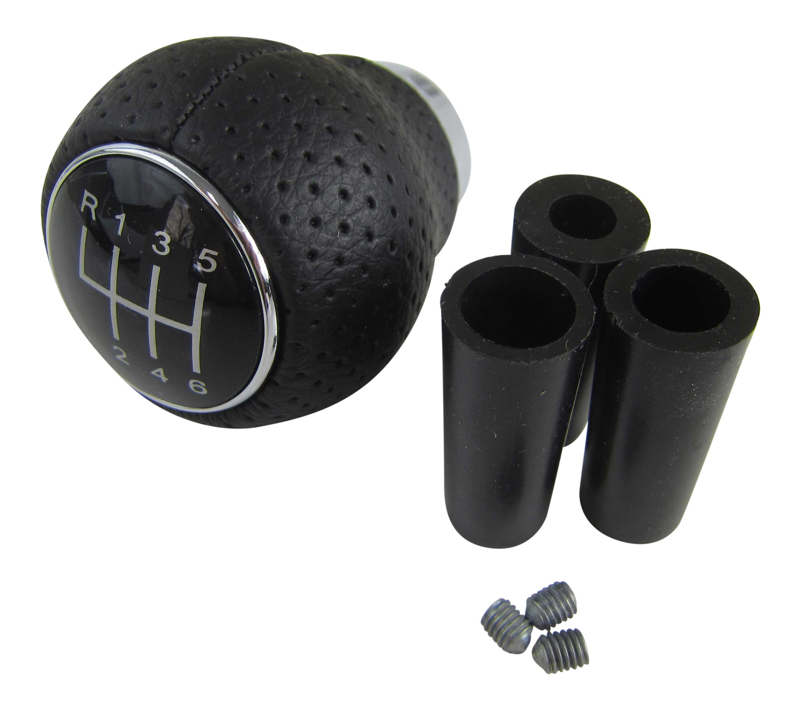 PREMIUM Edition Schaltknauf Knauf Schwarz Loch Leder 6-Gang für viele Fahrzeuge