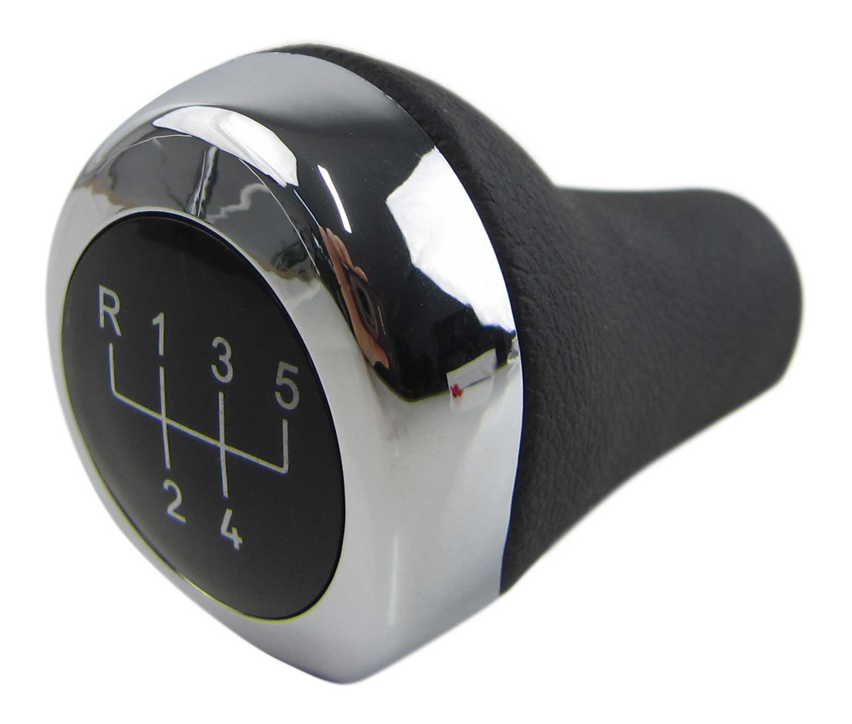 PREMIUM Edition Schaltknauf Knauf Knopf Chrom Schwarz Leder 5-Gang für BMW