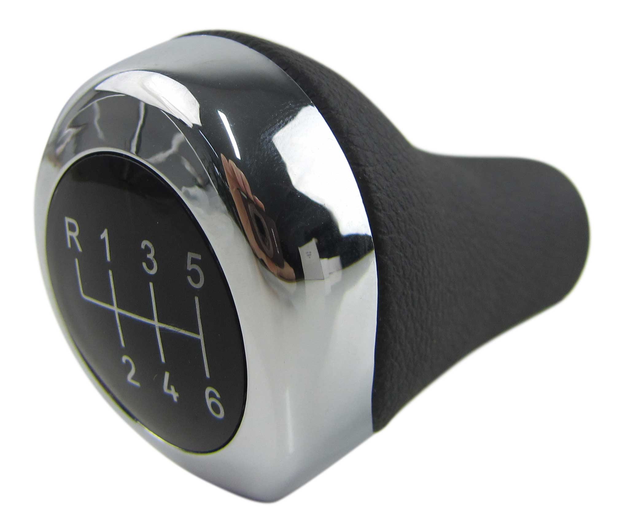 PREMIUM Edition Schaltknauf Knauf Knopf Chrom Schwarz Leder 6-Gang für BMW