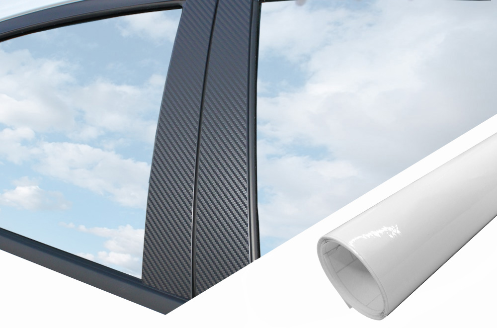 6x PREMIUM A B C Säule Tür Leisten Auto Folie Set Weiß Glanz für viele Fahrzeuge