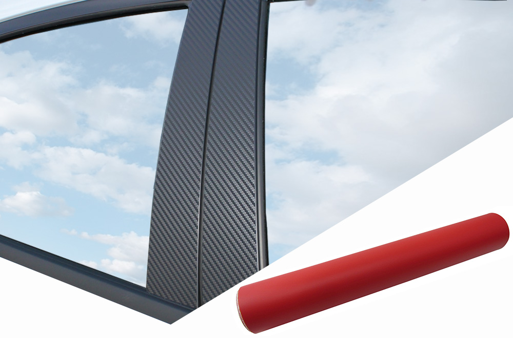 6x PREMIUM A B C Säule Tür Leisten Auto Folie Set Rot Matt für viele Fahrzeuge