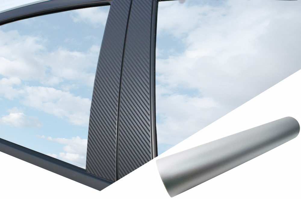 6x PREMIUM A B C Säule Tür Leisten Auto Folie Set Silber Matt viele Fahrzeuge