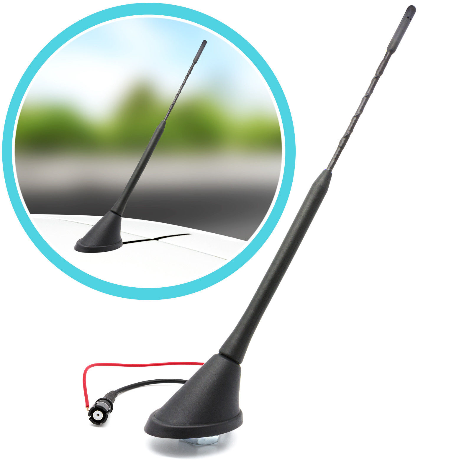 Premium 16cm Auto Antenne Verstärker Fuß M5 M6 Radio RAKU 2 II viele Fahrzeuge