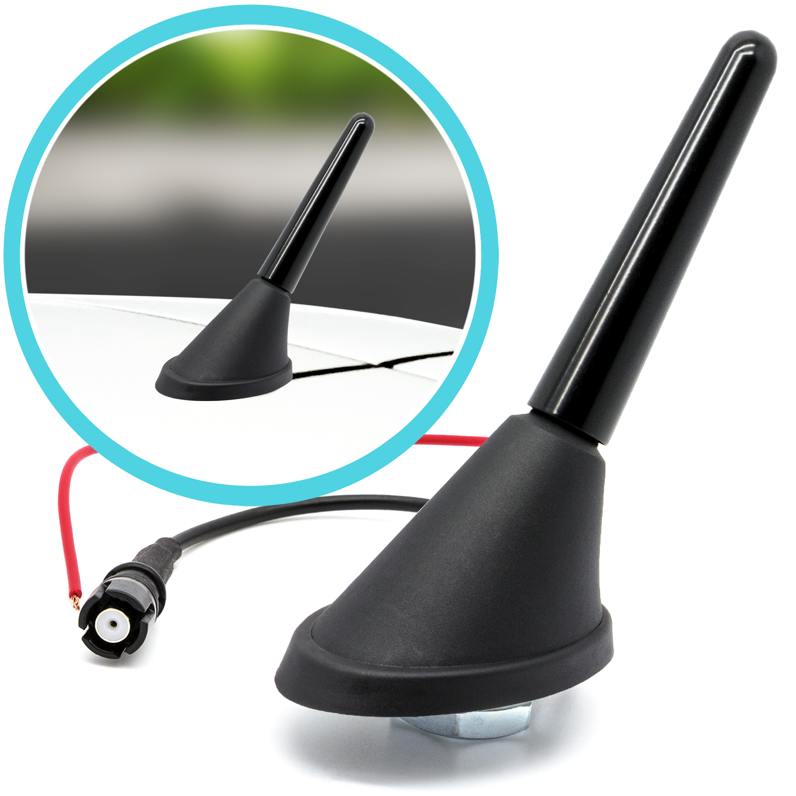 Mini 5cm Auto Antenne Verstärker Fuß M5 M6 Radio RAKU 2 II für viele Fahrzeuge