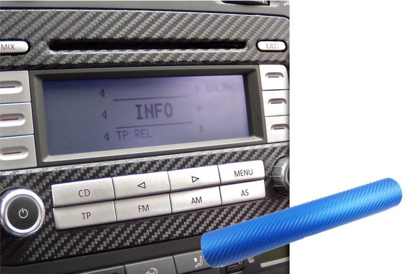 Premium Innenraum Zierleisten Dekor Blende Design Folie Auto Set in Carbon Blau