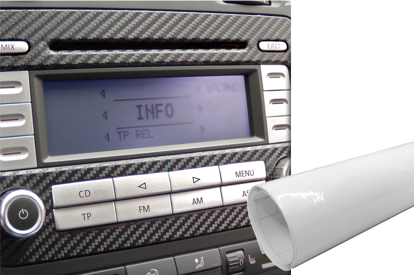 Premium Innenraum Zierleisten Dekor Blende Design Folie Auto Set in Weiß Glanz