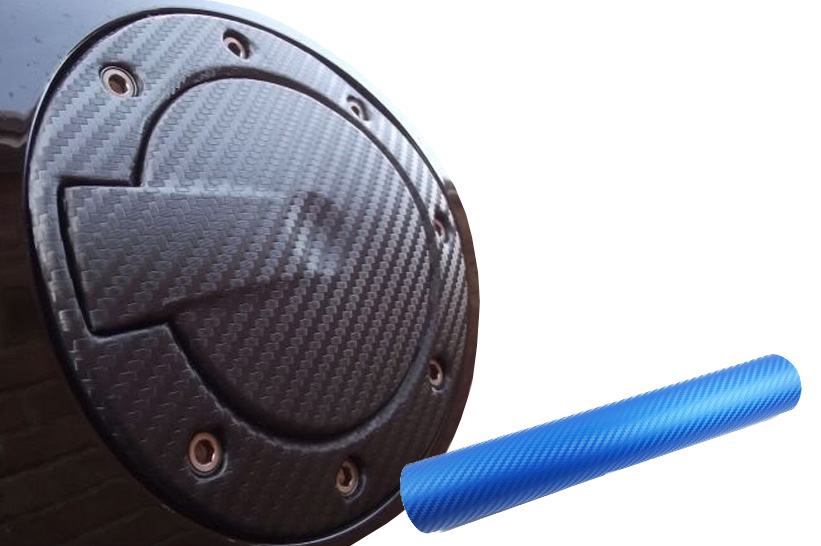 Premium Tankdeckel Tank Deckel Auto PKW Design Folie Set in Carbon Blau