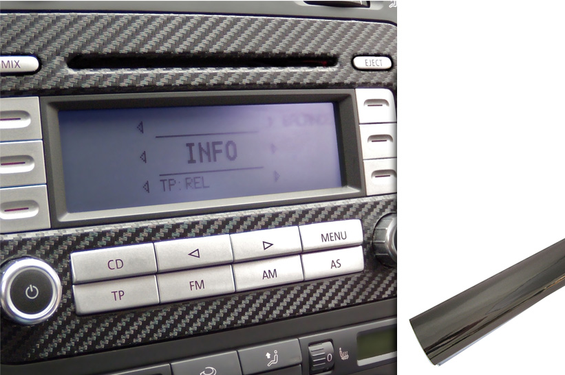 Premium Innenraum Zierleisten Dekor Blende Design Folie Auto Set Chrom Schwarz