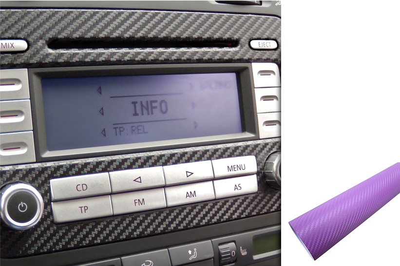 Premium Innenraum Zierleisten Dekor Blende Design Auto Folie Set in Carbon Lila