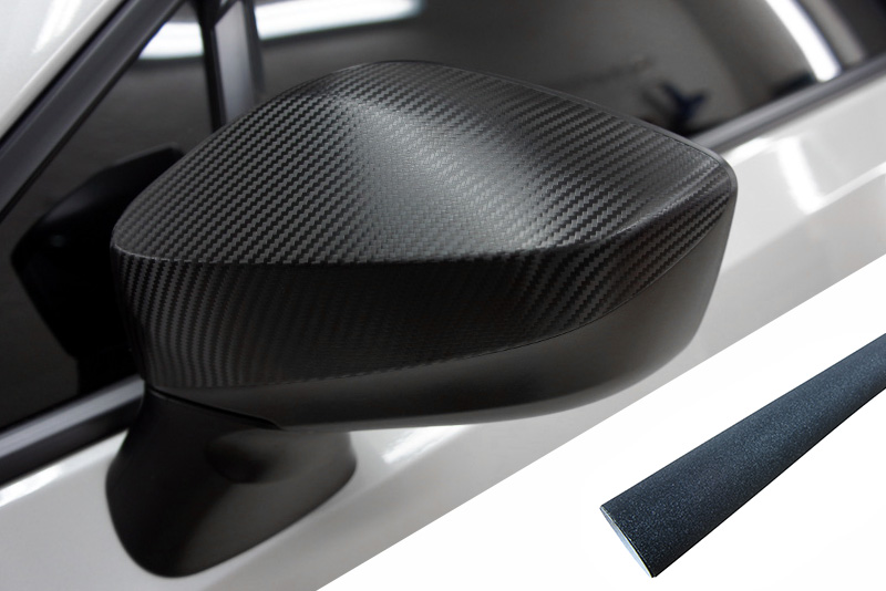 PREMIUM Spiegel Spiegelgehäuse Kappe Design Folie Set in Schwarz Glitzer Funkeln