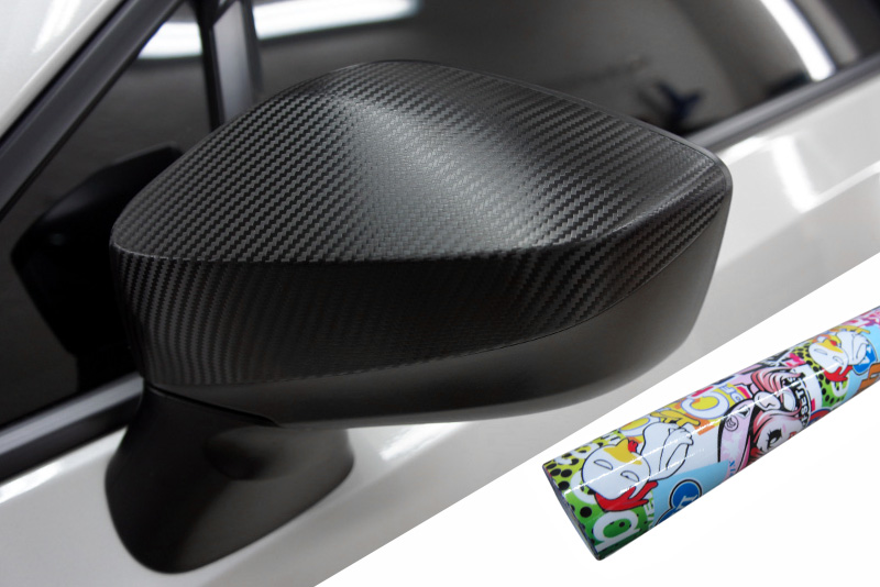 PREMIUM Spiegel Spiegelgehäuse Kappe Design Folie Set in Stickerbomb Hellaflush