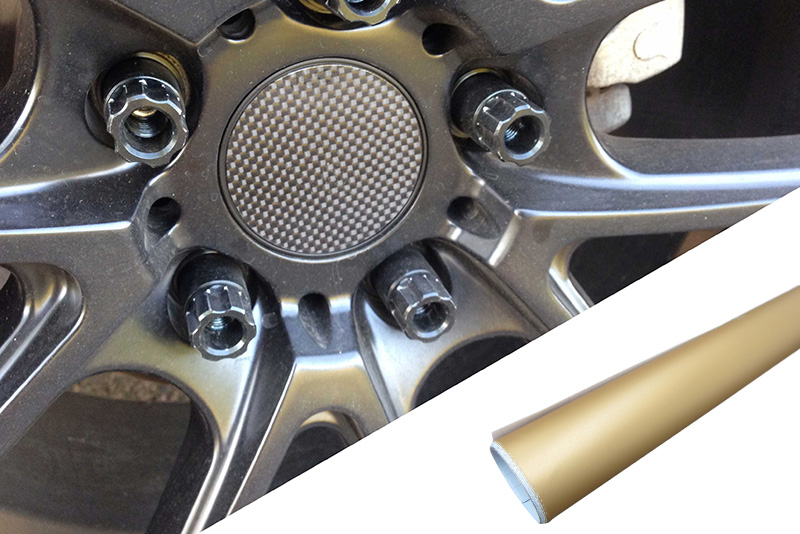 4x Alufelgen Felgen Naben Deckel Design Folie Gold Matt für viele Fahrzeuge