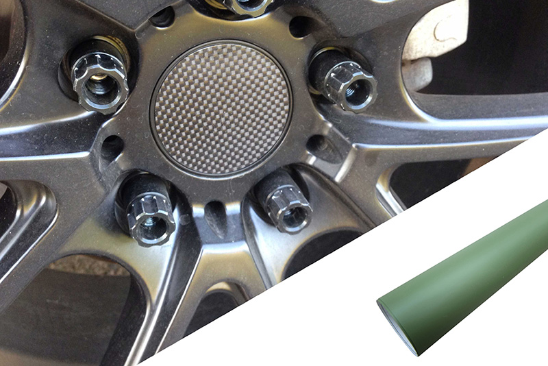 4x Alufelgen Felgen Naben Deckel Design Folie Army Grün für viele Fahrzeuge