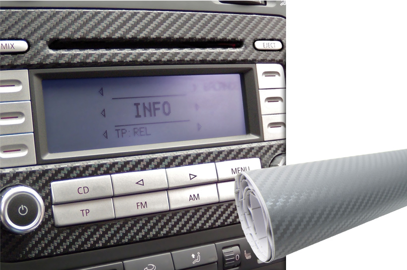 Premium Innenraum Zierleisten Dekor Blende Design Auto Folie Set Carbon Silber