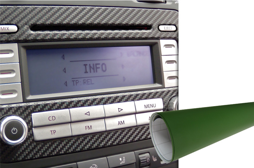 Premium Innenraum Zierleisten Dekor Blende Design Auto Folie Set Olive Nato