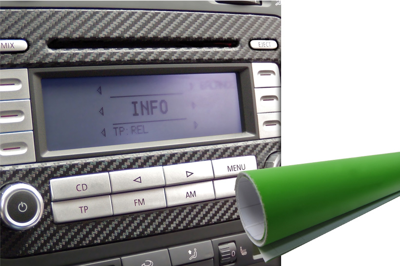 Premium Innenraum Zierleisten Dekor Blende Design Auto Folie Set Grün Lime Matt