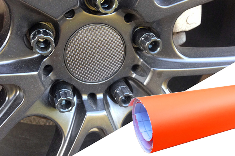 4x Alufelgen Felgen Naben Deckel Design Folie Orange Matt für viele Fahrzeuge