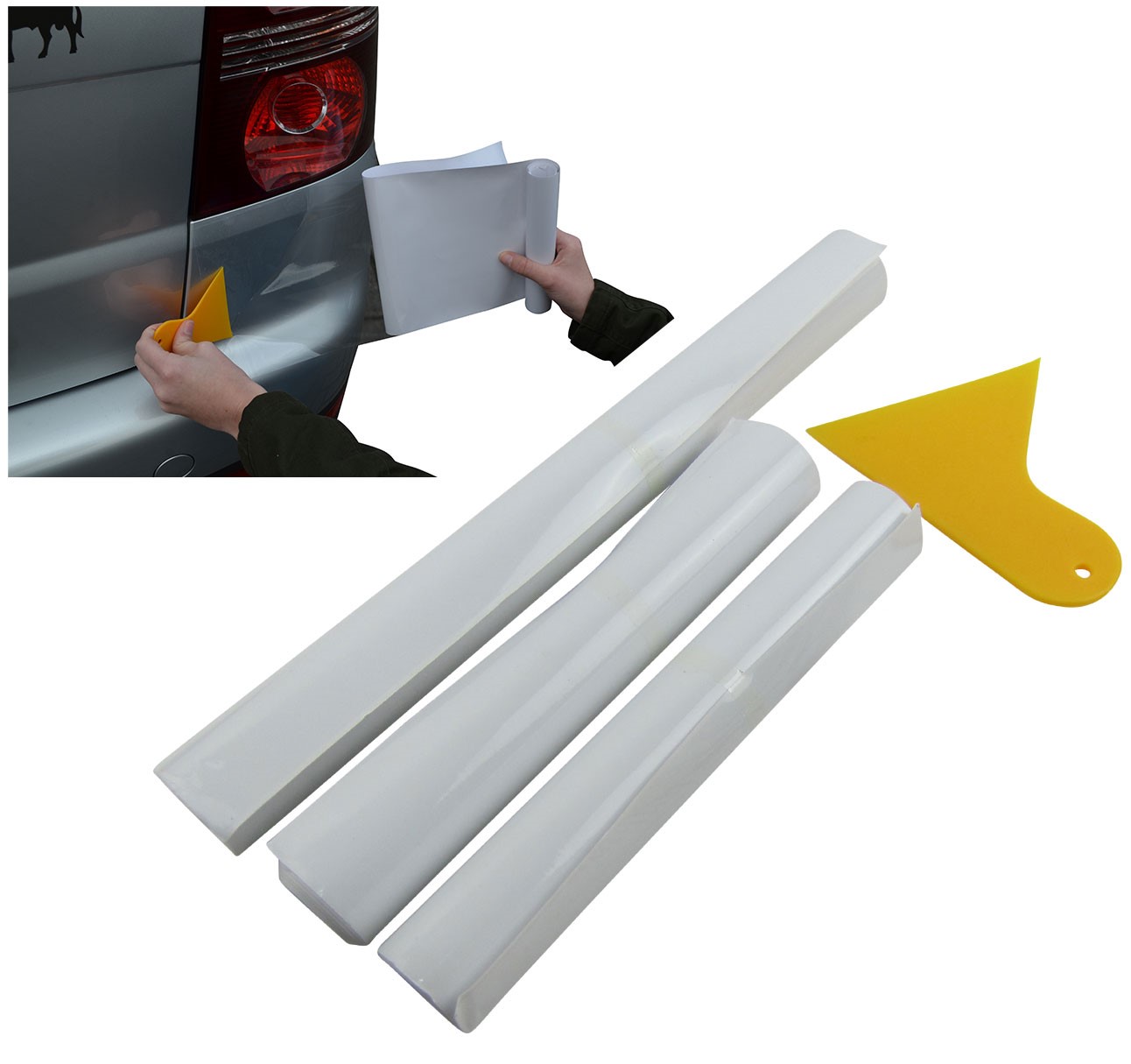 Komplettes Lackschutz Folie Auto Wrap Set Klar Transparent inkl. Messer Rakel