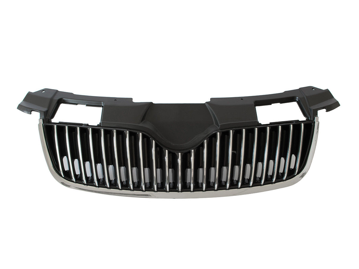 Kühlergrill Sportgrill Gitter Grill Chrom passend für Skoda Fabia 2 II 2007-2010