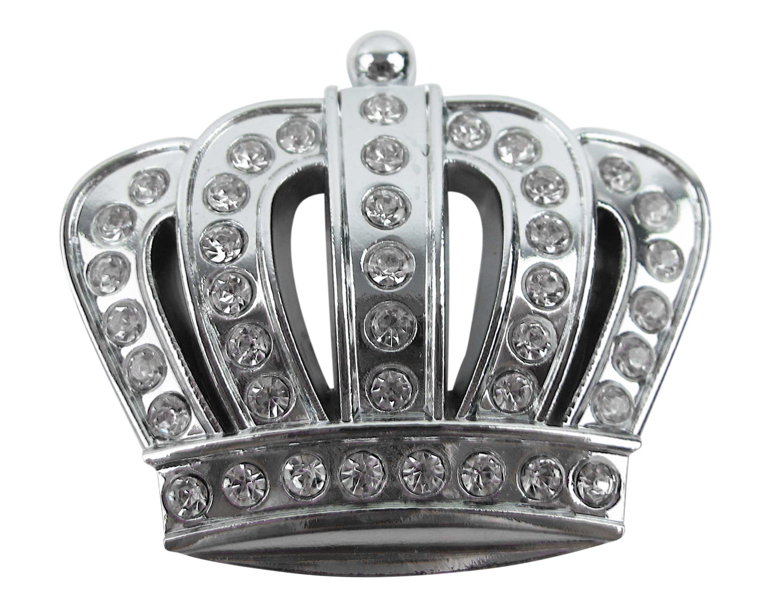 XL - Exklusives Emblem Sticker Aufkleber Metall Auto Krone Glitzer Steine Silber