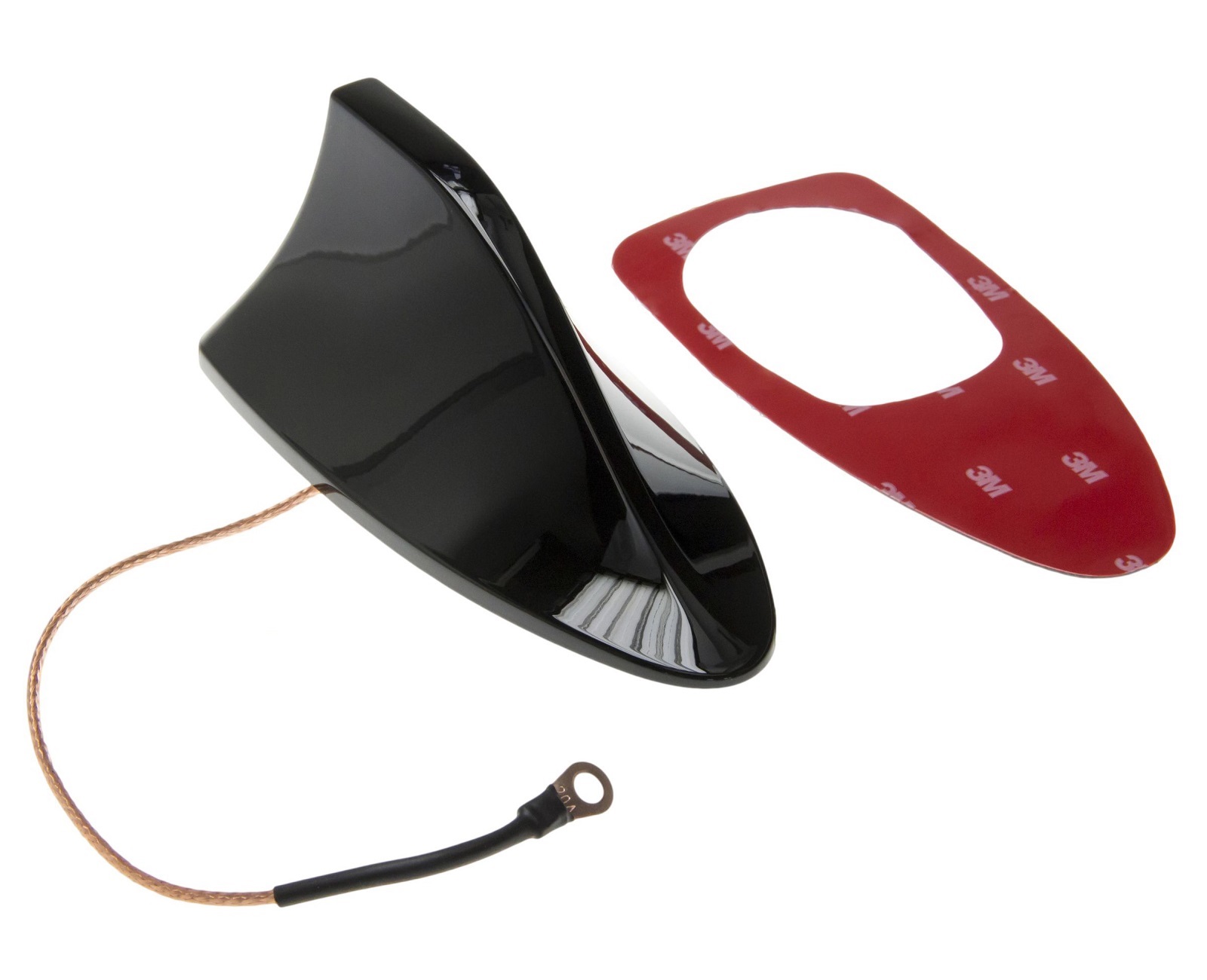 Premium Shark Hai Auto Antenne Radio Stecker SCHWARZ GLANZ für viele Fahrzeuge